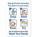 Signmission OSHA Notice Sign, Stop Germs, 5in X 3.5in Decal, 10PK, 3.5" W, 5" L, Stop Germs, Stop Germs OS-NS-D-35-25580-10PK